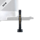 Trailer Valet TVJX7-P drill-powered trailer jack, front angle with pipe mount